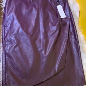 Calvin Klein Faux Leather Midi Skirt